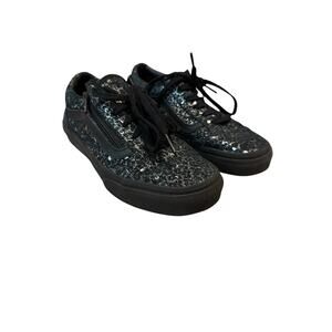 Vans Kids Old Skool Metallic Black Leopard Print Sneakers - Size 3